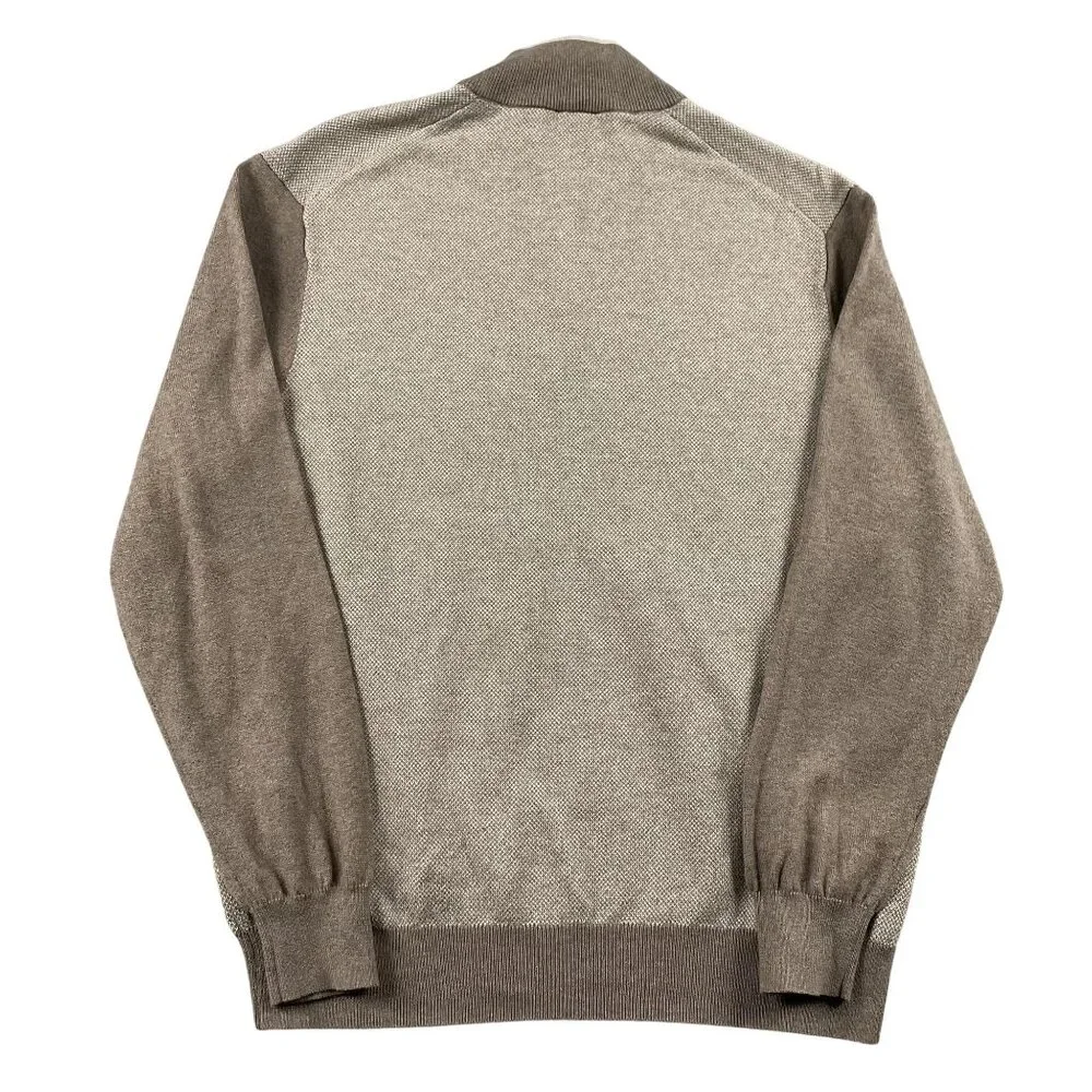 Jos A Bank Sweater Mens Large 1/4‎ Zip Elbow Pad Cotton Cashmere Pullover